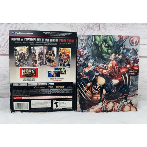 Marvel Vs Capcom 3 Fate of Two Worlds (PS3, 2011) Special Edition Steelbook USED - Picture 6 of 9
